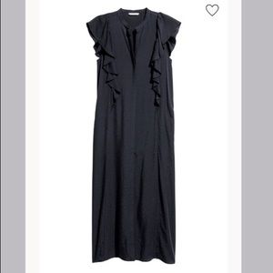 Navy H&M Flutter Sleeve Dress